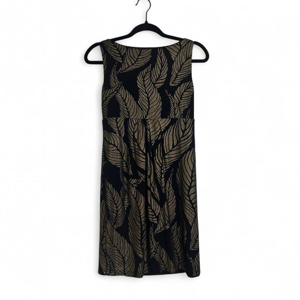 Midnight Palm Twist Mini Cocktail Dress Womens 6 Metallic - Picture 6 of 7
